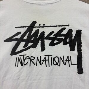 Stussy Smooth international T- Shirt Mens Large White Graphic Tee Streetwear